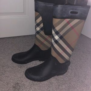 Lightly worn Burberry rain boots